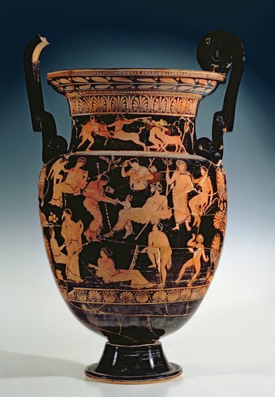 The Birth of Dionysus, Proto-Apulian Red-Figure Krater by Greek